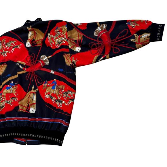 Vintage 70s 80’s equestrian Meryl Jeran Couture zip jacket.Horses Jockeys Hounds - Picture 6 of 7